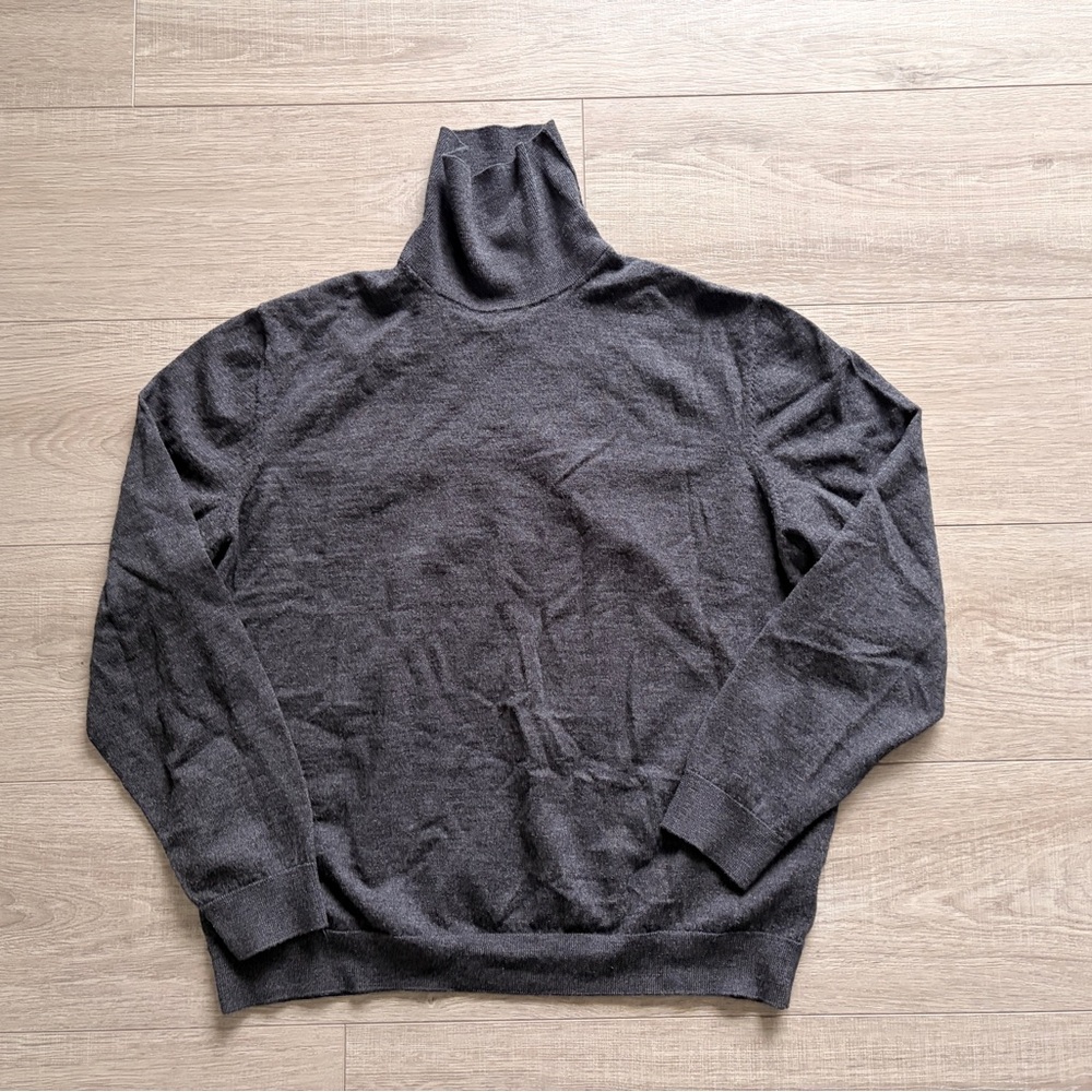 H&M Merino Wool Turtleneck Sweater Men’s XXL Dark Grey 100% Wool Knit